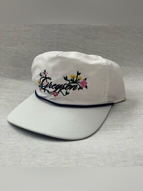 Greyson Golf Floral Rope Hat Artic White Embroidered Cap